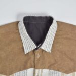 پیراهن پشمی قهوه ای و سفید