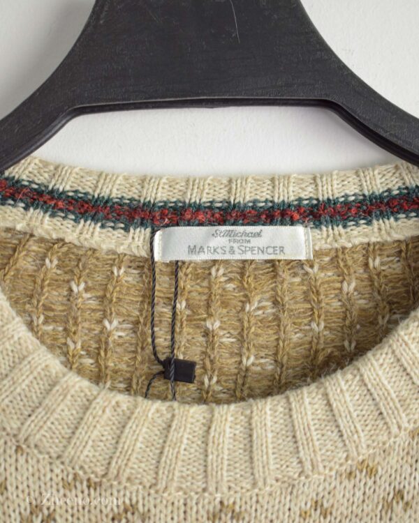بافت وینتیج طرحدار نخودی Marks & Spencer - Image 4