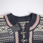 بافت وینتیج دکمه دار سرمه ای تیره