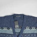 بافت وینتیج سرمه ای دکمه دار