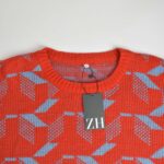 بافت وینتیج قرمز و آبی