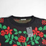 بافت کریسمسی مشکی گل دار