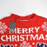 بافت کریسمسی قرمز طرح گوزن