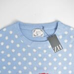 بافت کریسمسی آبی طرح پنگوئن