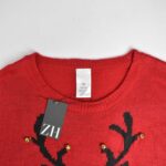 بافت کریسمسی قرمز طرح گوزن