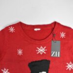 بافت کریسمسی قرمز آدم برفی