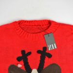 بافت کریسمسی قرمز و گوزن