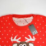 بافت کریسمسی قرمز طرح گوزن