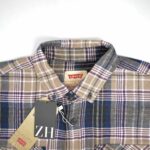 پیراهن پشمی کرم سرمه ای Levis