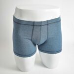 شورت آبی خط ریز دوخت رنگی H&M