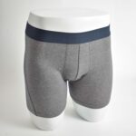 شورت طوسی خط ریز کمر سرمه ای H&M