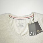 تیشرت یقه هفت طوسی روشن زنانه Schiba