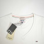 تیشرت یقه هفت سفید مردانه Hilfigerdnim