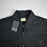 پیراهن لینن آستین بلند مشکی Marfinno