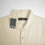 پیراهن لینن آستین کوتاه کرم Hering