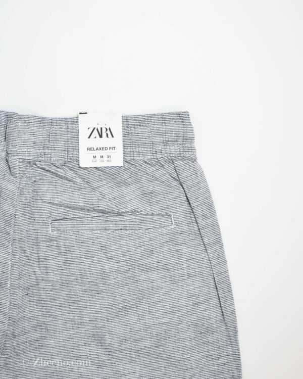 شلوار لینن مردانه طوسی خط ریز Zara