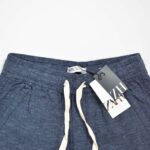 شلوار لینن مردانه سرمه ای خط ریز Zara