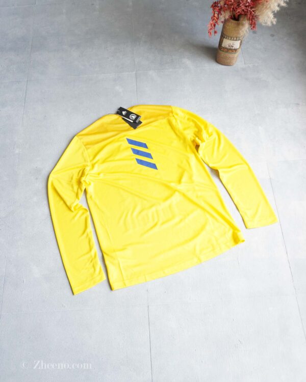 تیشرت ورزشی مردانه زرد آستین بلند Adidas - Image 5
