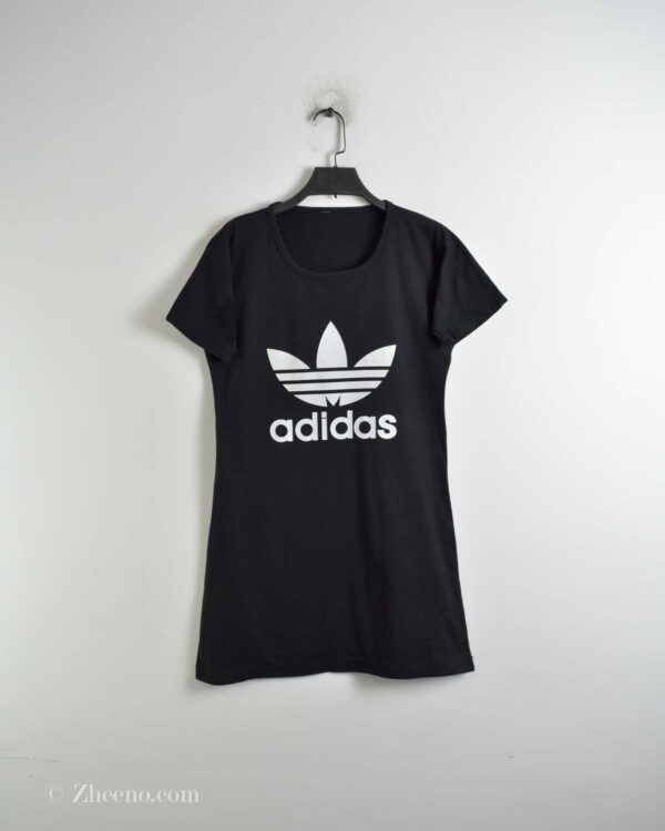 تیشرت نخی مشکی زنانه طرح Adidas