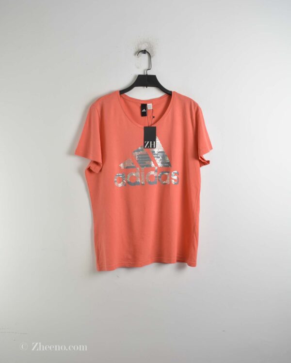 تیشرت نخی زنانه هلویی Adidas