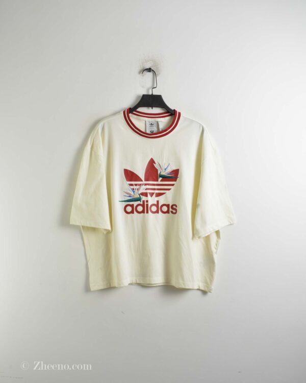 تیشرت نخی زنانه کرمی Adidas