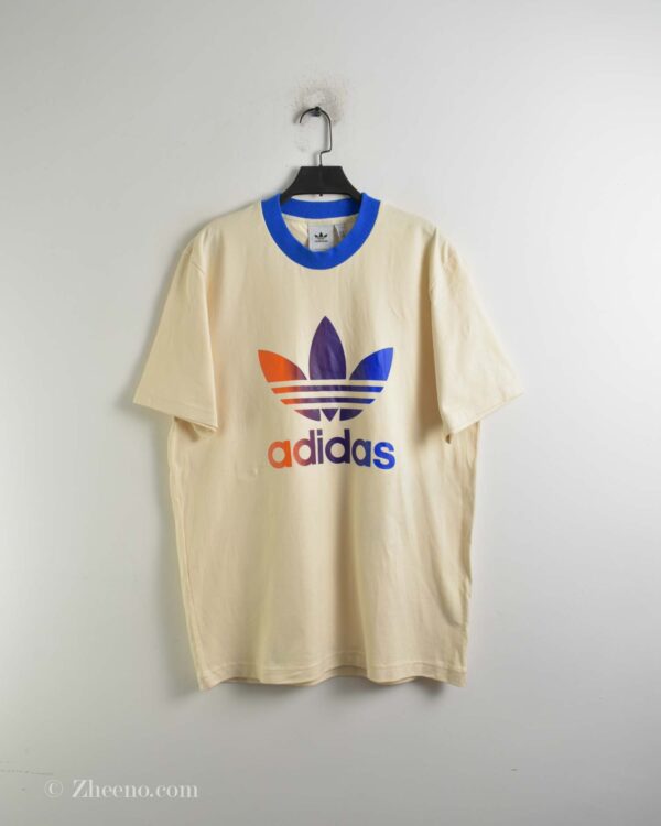 تیشرت نخی مردانه کرمی Adidas