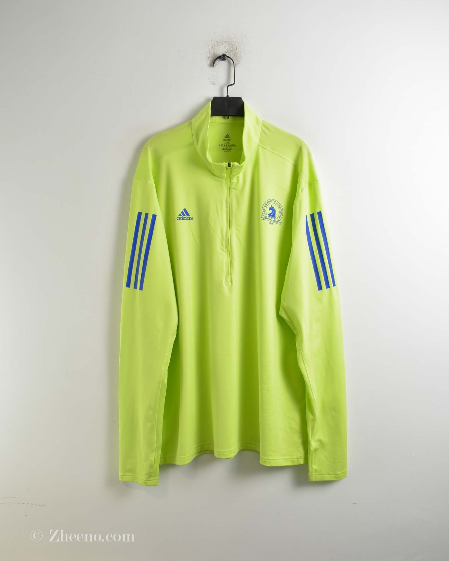 تیشرت ورزشی مردانه نیم زیپ کاهویی Adidas