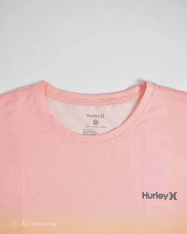 تیشرت نخی مردانه صورتی طرح دار Hurley