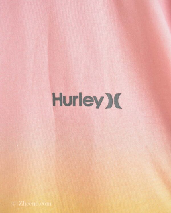 تیشرت نخی مردانه صورتی طرح دار Hurley