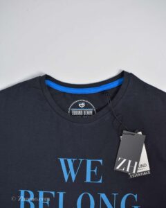 تیشرت نخی مردانه سرمه ای تیره Ebound denim