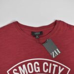 تیشرت نخی مردانه زرشکی Smog