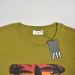 تیشرت نخی مردانه زیتونی J G