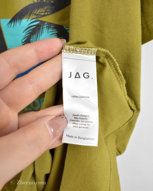 تیشرت نخی مردانه زیتونی J G