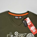 تیشرت نخی مردانه سبز تیره یقه هفت Herock