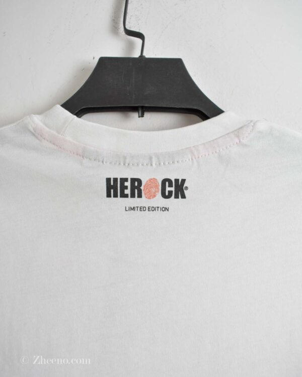 تیشرت نخی مردانه سفید طرح دار Herock