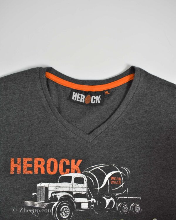 تیشرت نخی مردانه طوسی تیره Herock