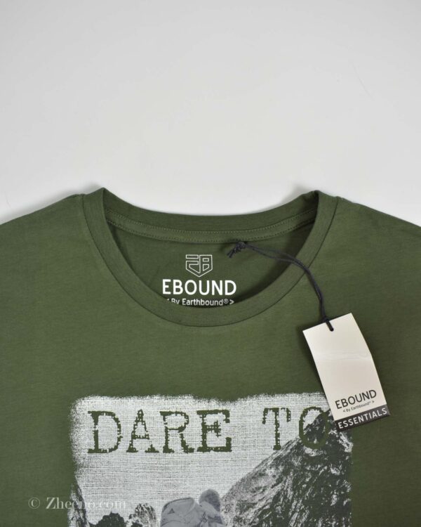 تیشرت نخی زیتونی تیره Ebound