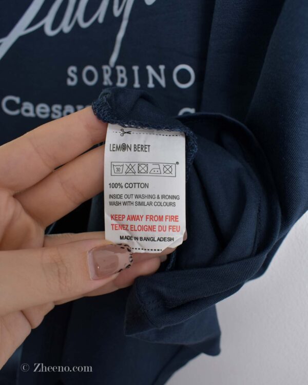 تیشرت نخی مردانه سرمه ای Ebound denim