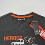 تیشرت نخی مردانه طوسی تیره Herock