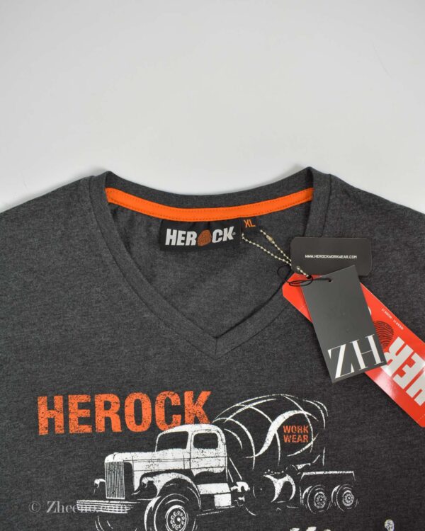 تیشرت نخی مردانه طوسی تیره Herock