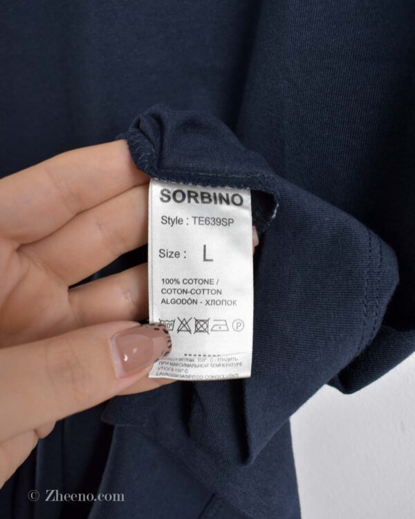 تیشرت نخی مردانه سرمه ای تیره Sorbino