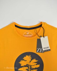 تیشرت نخی مردانه پرتقالی Ebound denim