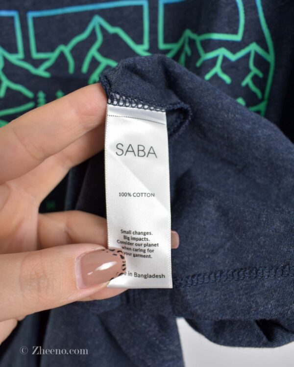 تیشرت نخی مردانه سرمه ای تیره Saba