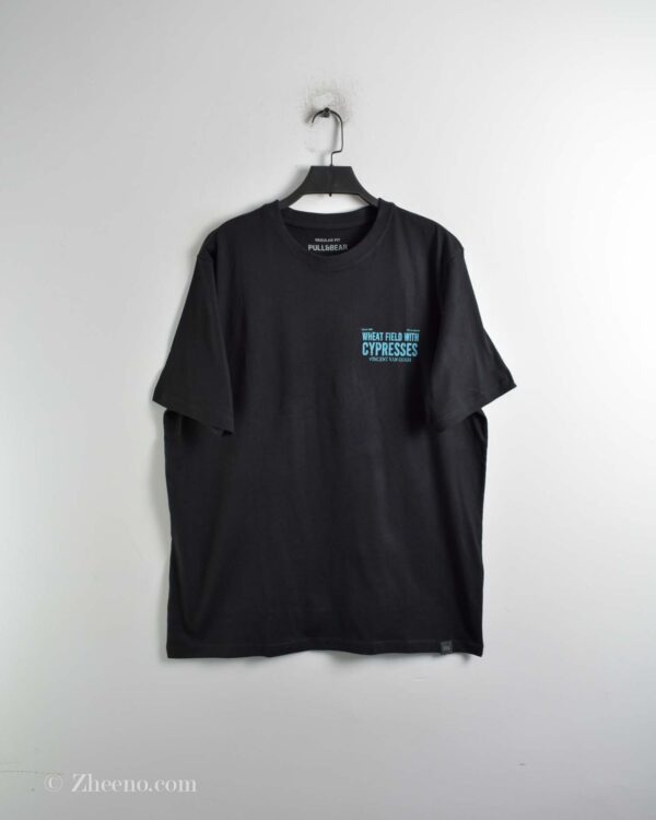 تیشرت نخی مردانه مشکی Pull&Bear
