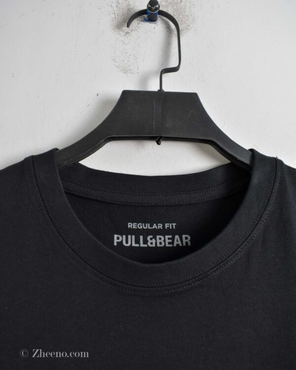 تیشرت نخی مردانه مشکی Pull&Bear