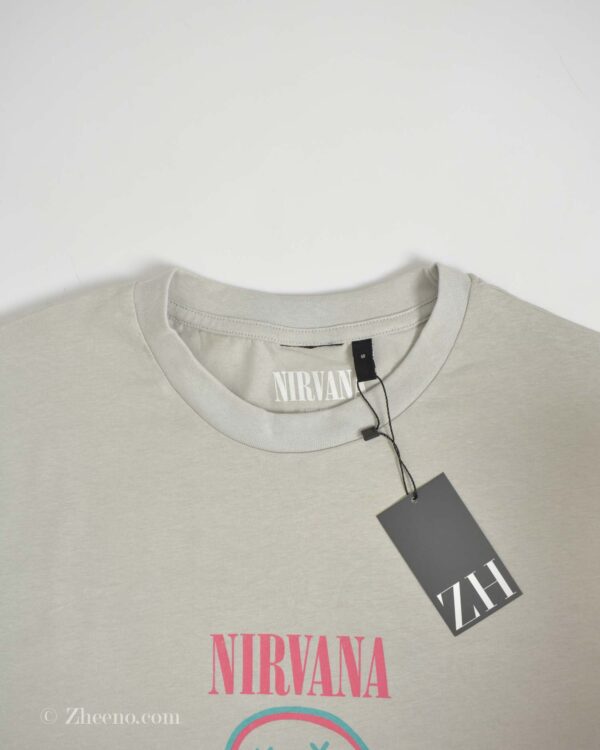 تیشرت نخی مردانه استخوانی Nirvana