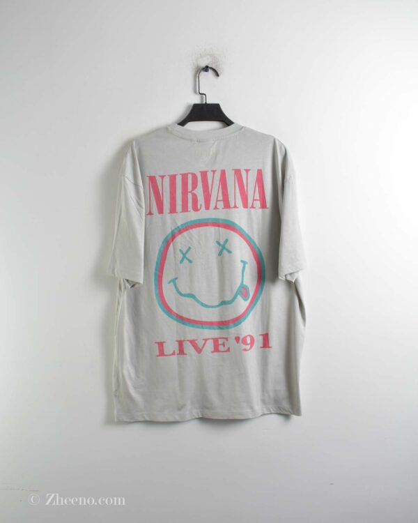 تیشرت نخی مردانه استخوانی Nirvana