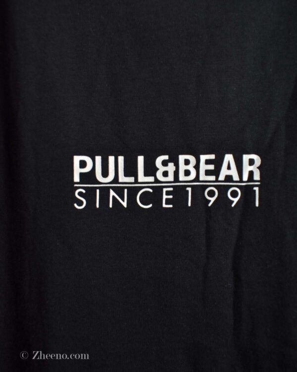 تیشرت نخی مردانه مشکی Pull&Bear