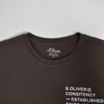 تیشرت نخی مردانه قهوه ای S. Oliven
