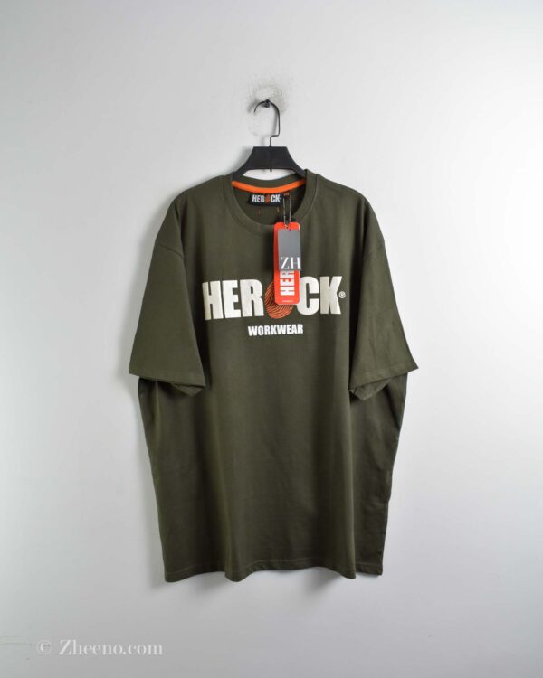 تیشرت نخی مردانه زیتونی Herock